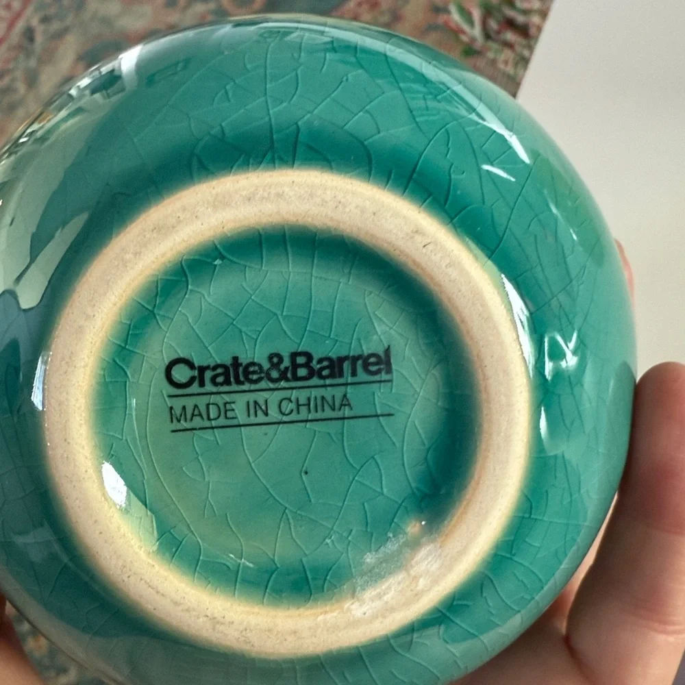 Crate&Barrel Lime and Teal Bud Vase Duo